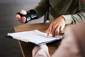 New Orleans Auto Accident Attorney Talking to Client