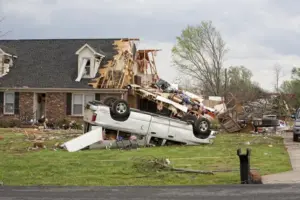 Big Hurricane Damage to a House in Louisiana